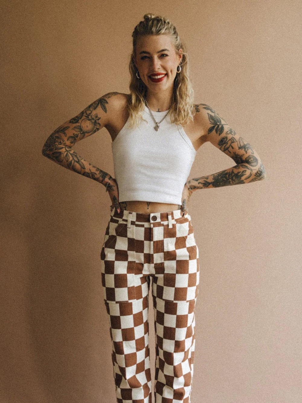 P&Co Checkered Denim Jeans UK10 | US6 Regular